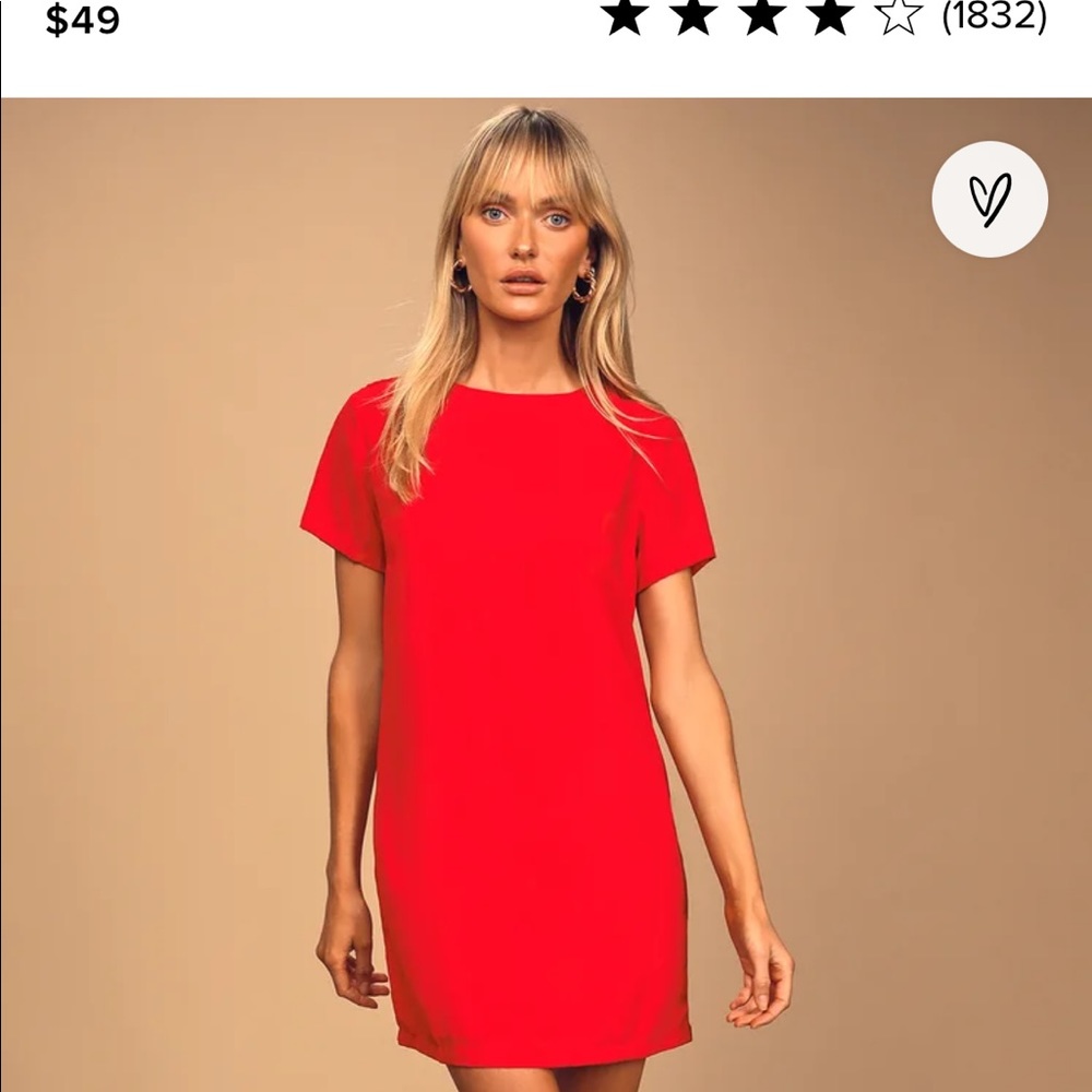 NWT Lulu’s red shift dress